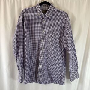 Gitman Bros Shirt Men's Medium Purple Plaid Master Makers Long Sleeve Tailored F